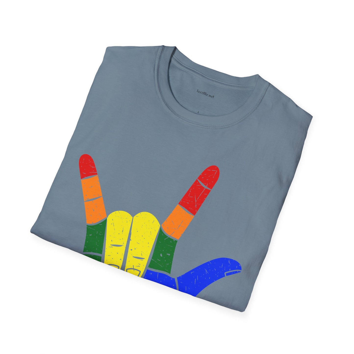 ASL Love LGBT  - Unisex Softstyle T-Shirt 100% Cotton Graphic