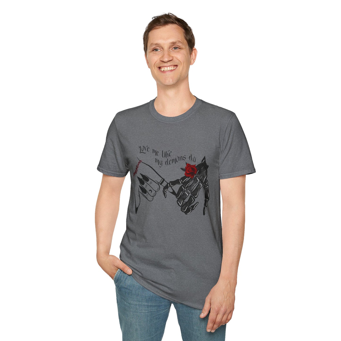 Love Me Like My Demons Do Unisex Softstyle T-Shirt 100% Cotton Graphic