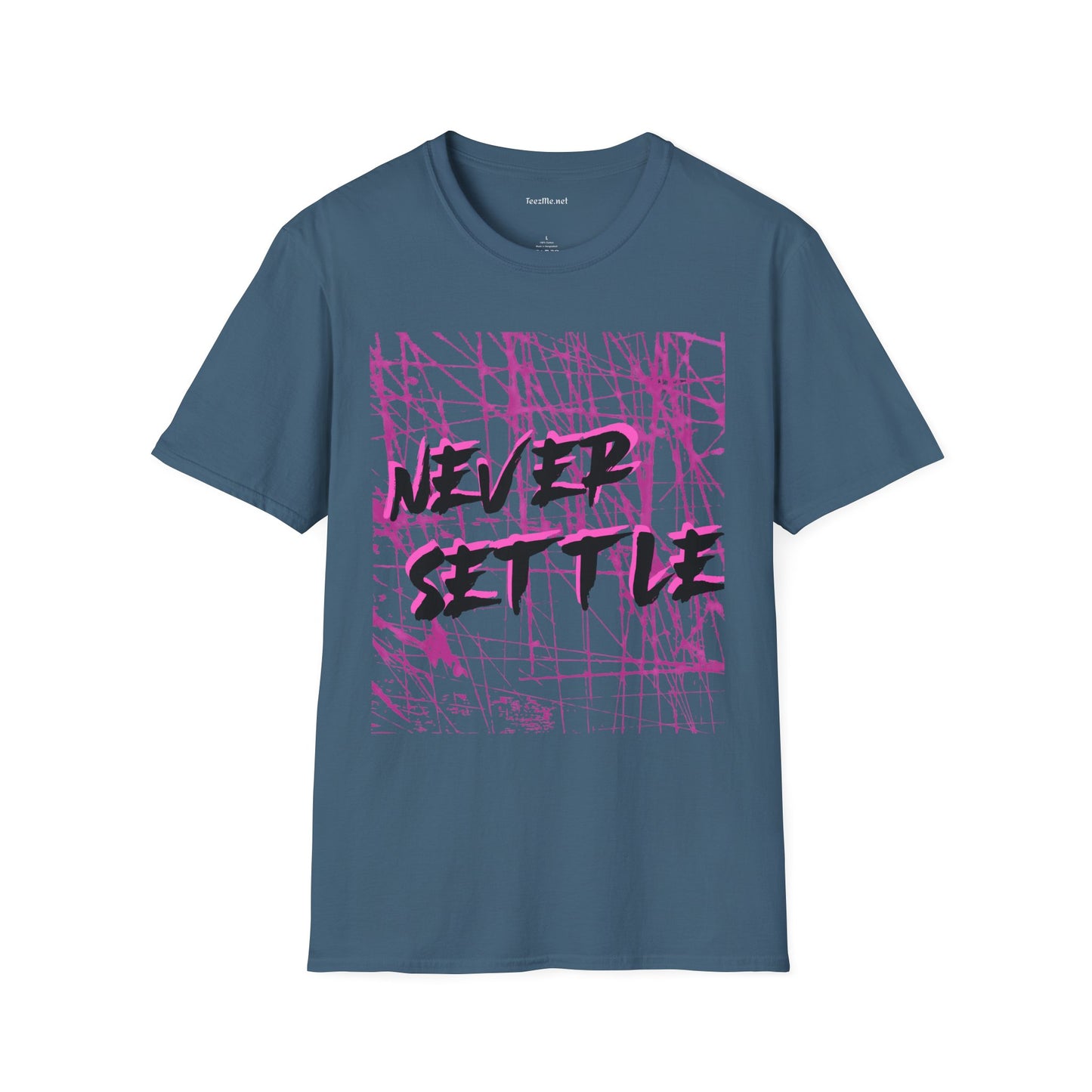 Never Settle (pink) Unisex Softstyle T-Shirt 100% Cotton