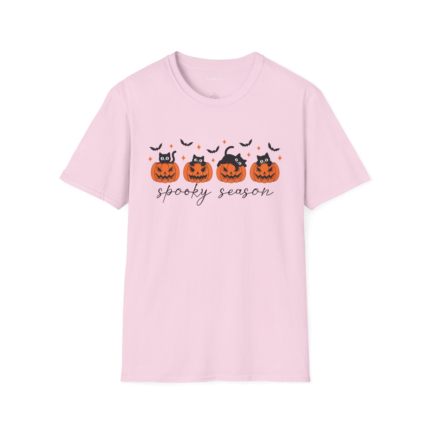 Spooky Season with Cats Unisex Softstyle T-Shirt 100% Cotton