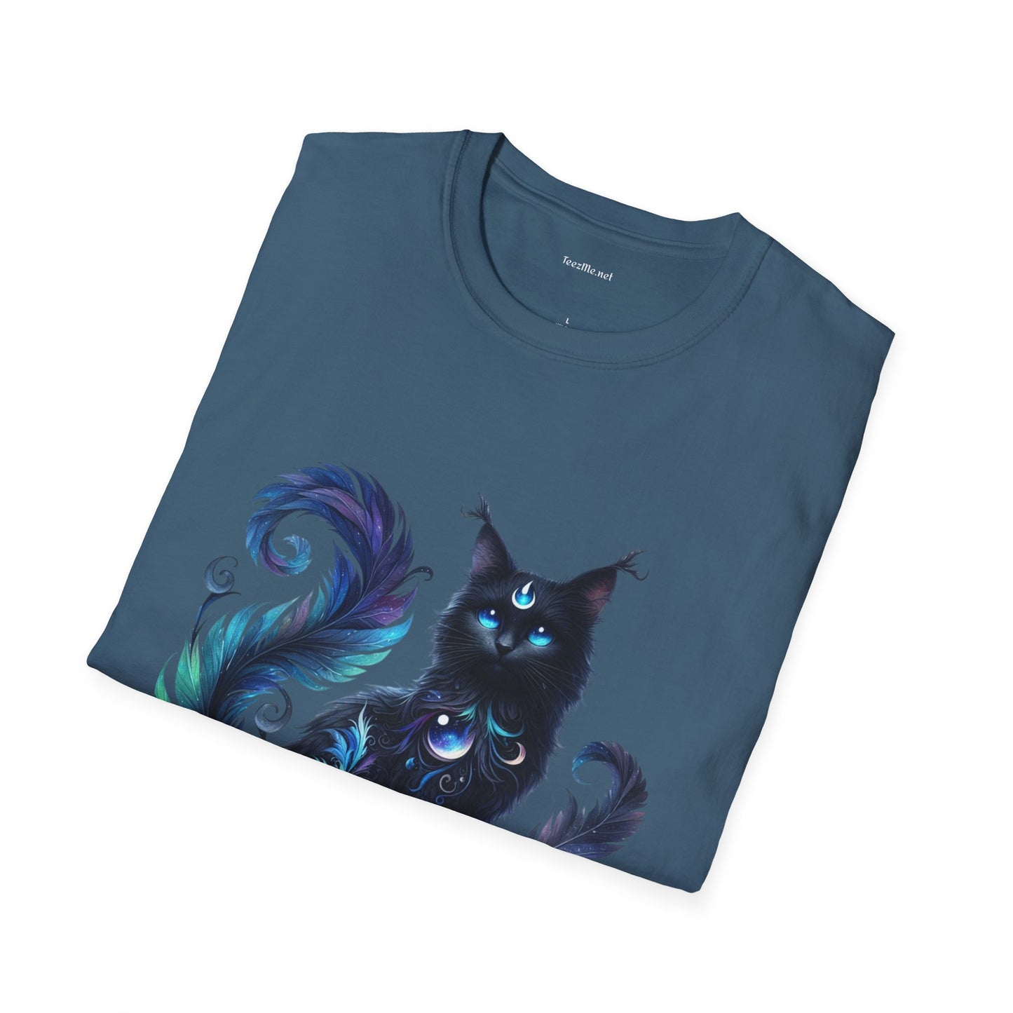 Black Spiritual Cat - Shirt 100% Cotton Graphic