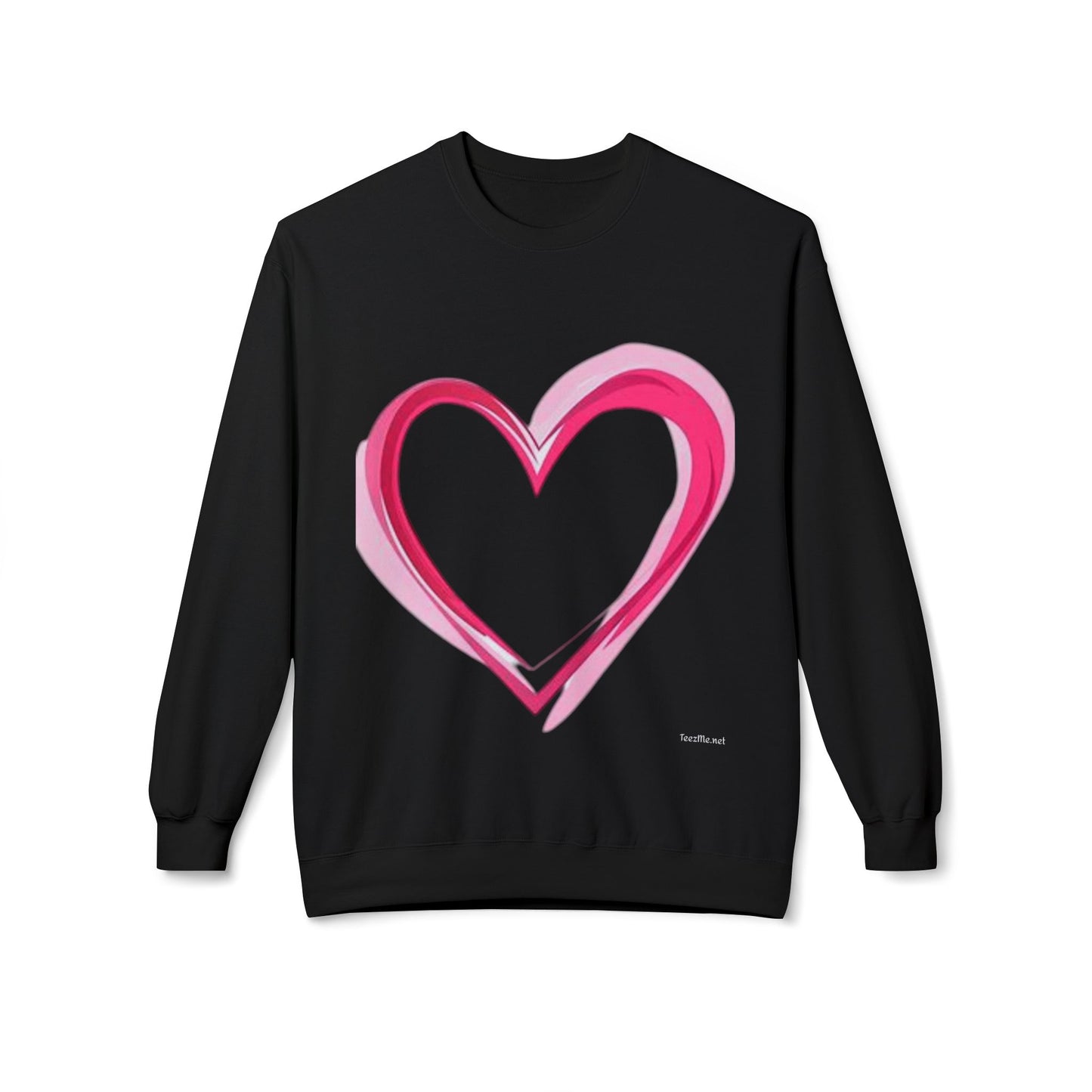 Heart (Pink) - Unisex Midweight Softstyle Fleece Crewneck Sweatshirt
