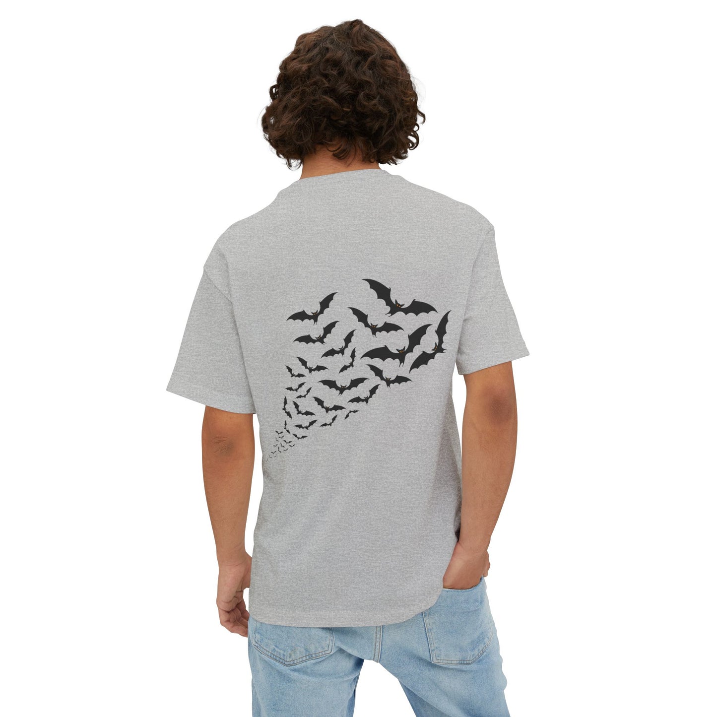 DRACULA with bats on back Unisex Oversized Boxy Tee