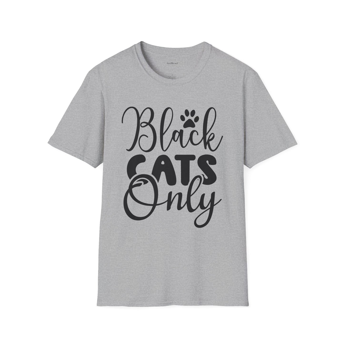 Black Cats Only - Unisex Softstyle T-Shirt 100% Cotton Graphic