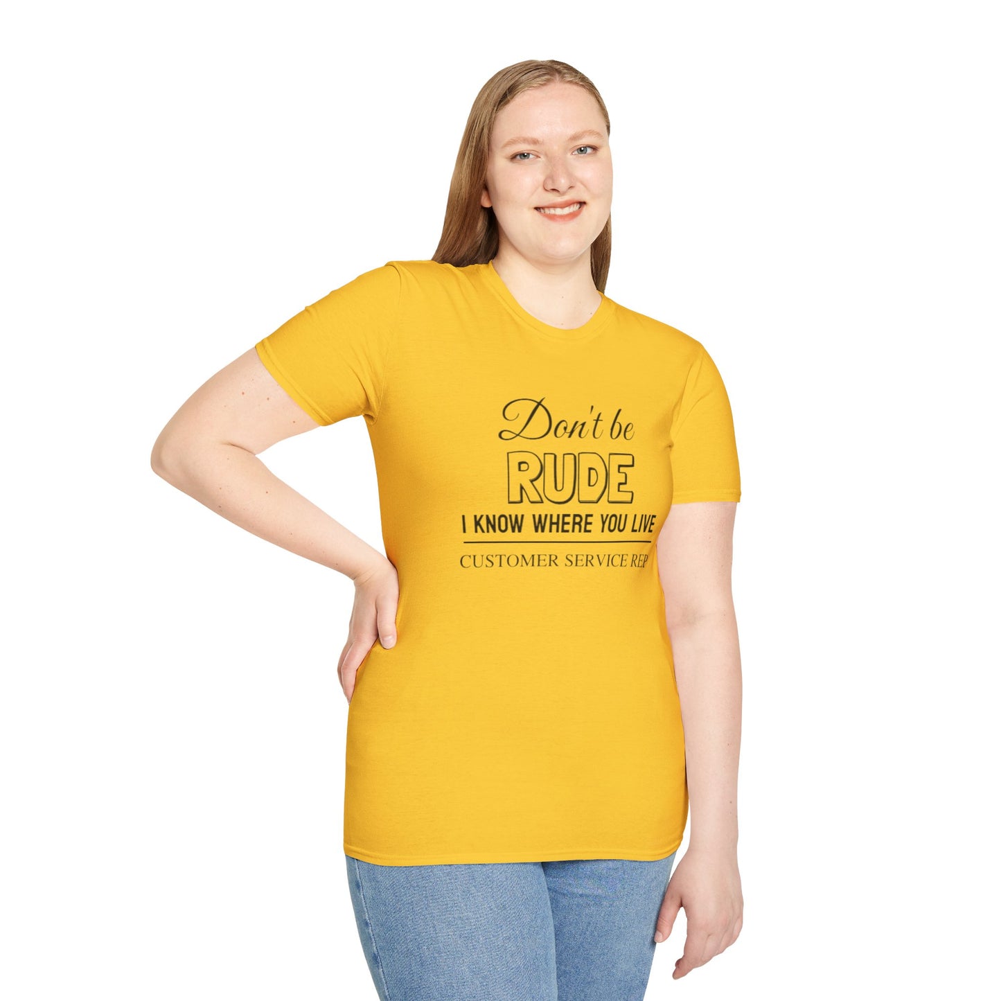 Don't be Rude  - Unisex Softstyle T-Shirt 100% Cotton Graphic
