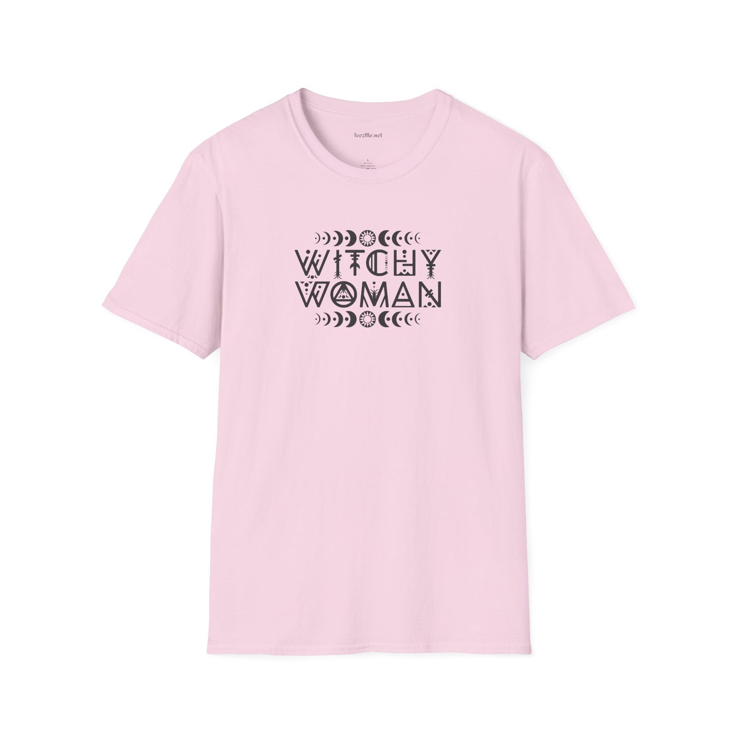Witchy Woman with Moons - Unisex Softstyle T-Shirt 100% Cotton Graphic
