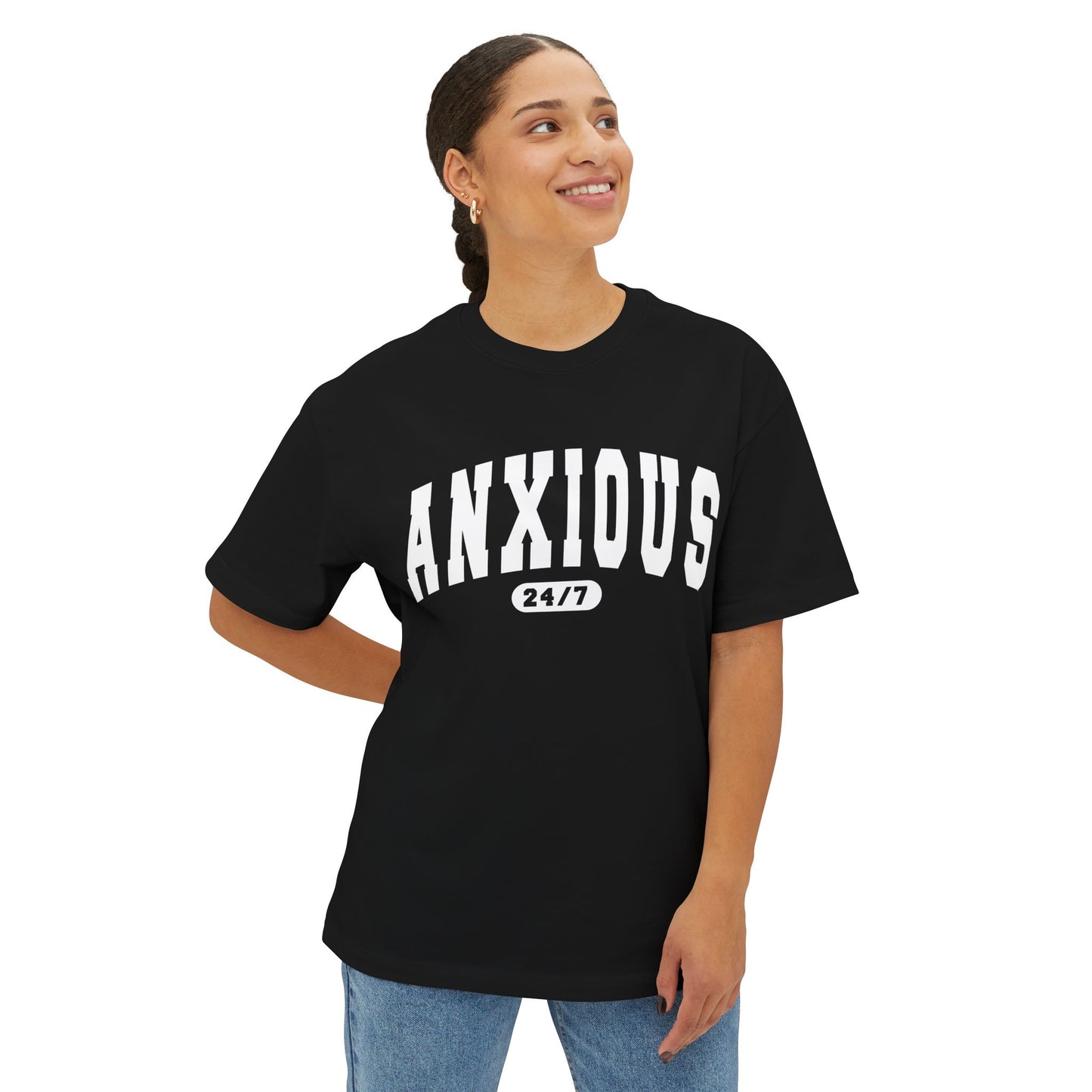 Anxious 24 7 Unisex Oversized Boxy Tee