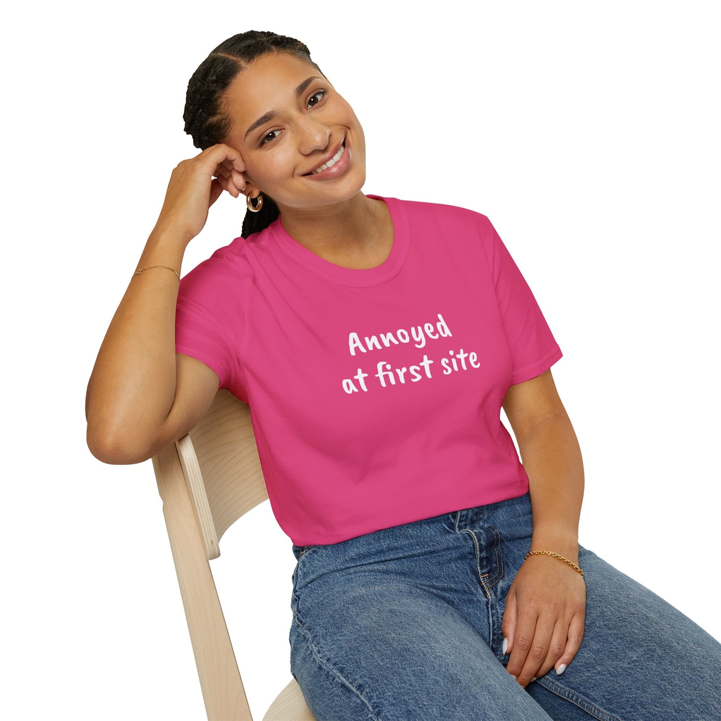 Annoyed at first site - Unisex Softstyle T-Shirt 100% Cotton Graphic