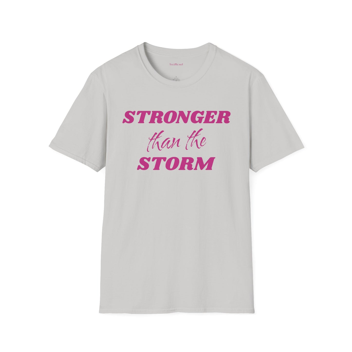 Stronger than the Storm Breast Cancer Unisex Softstyle T-Shirt 100% Cotton Graphic