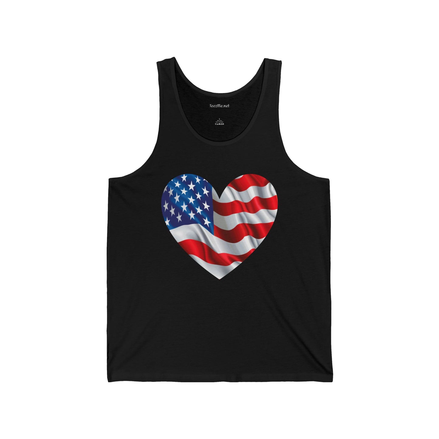 US Flag Heart - Unisex Jersey Tank