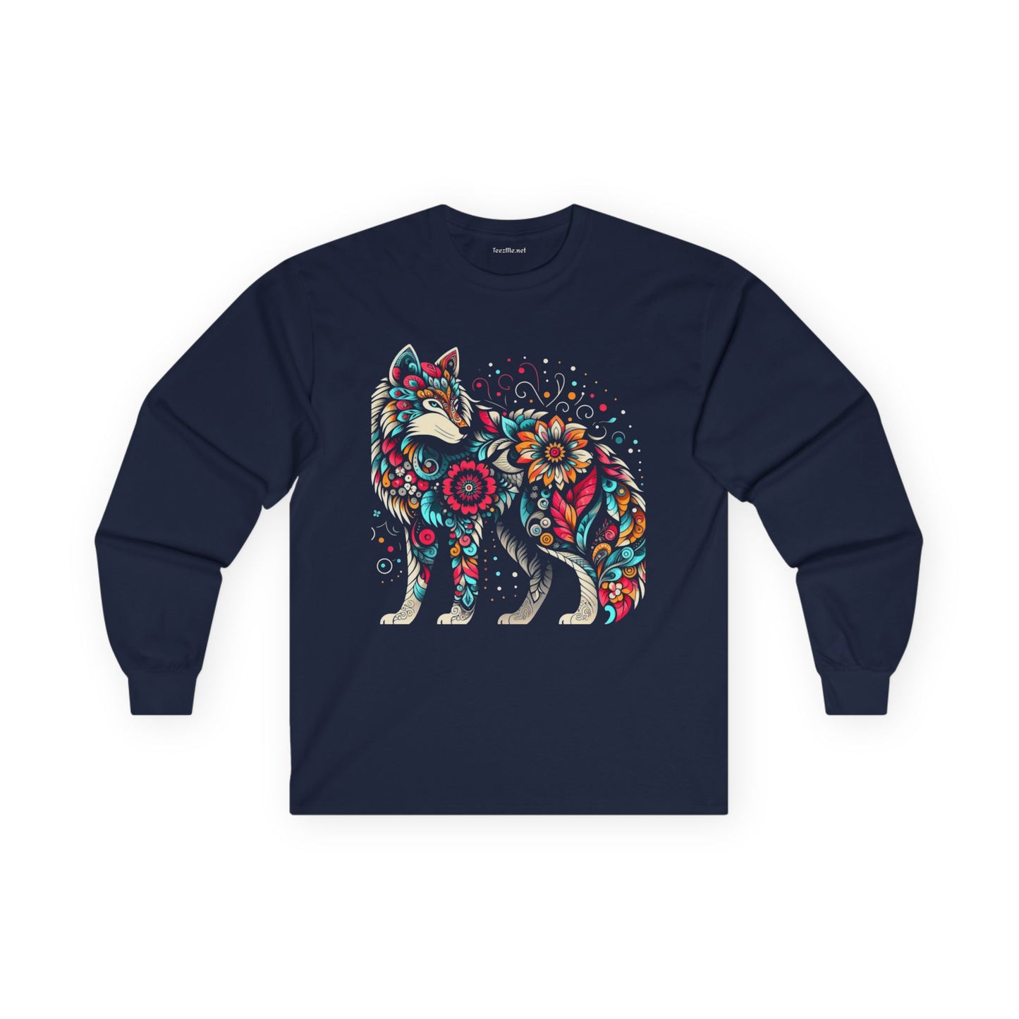 Wolf Floral1 Unisex Ultra Cotton Long Sleeve Tee