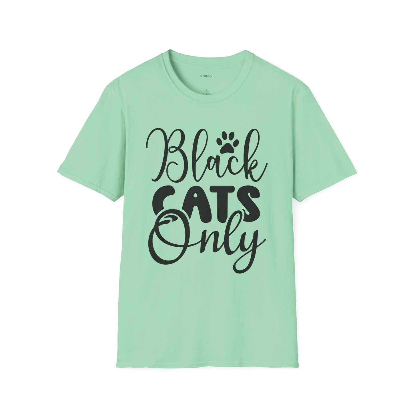 Black Cats Only - Unisex Softstyle T-Shirt 100% Cotton Graphic