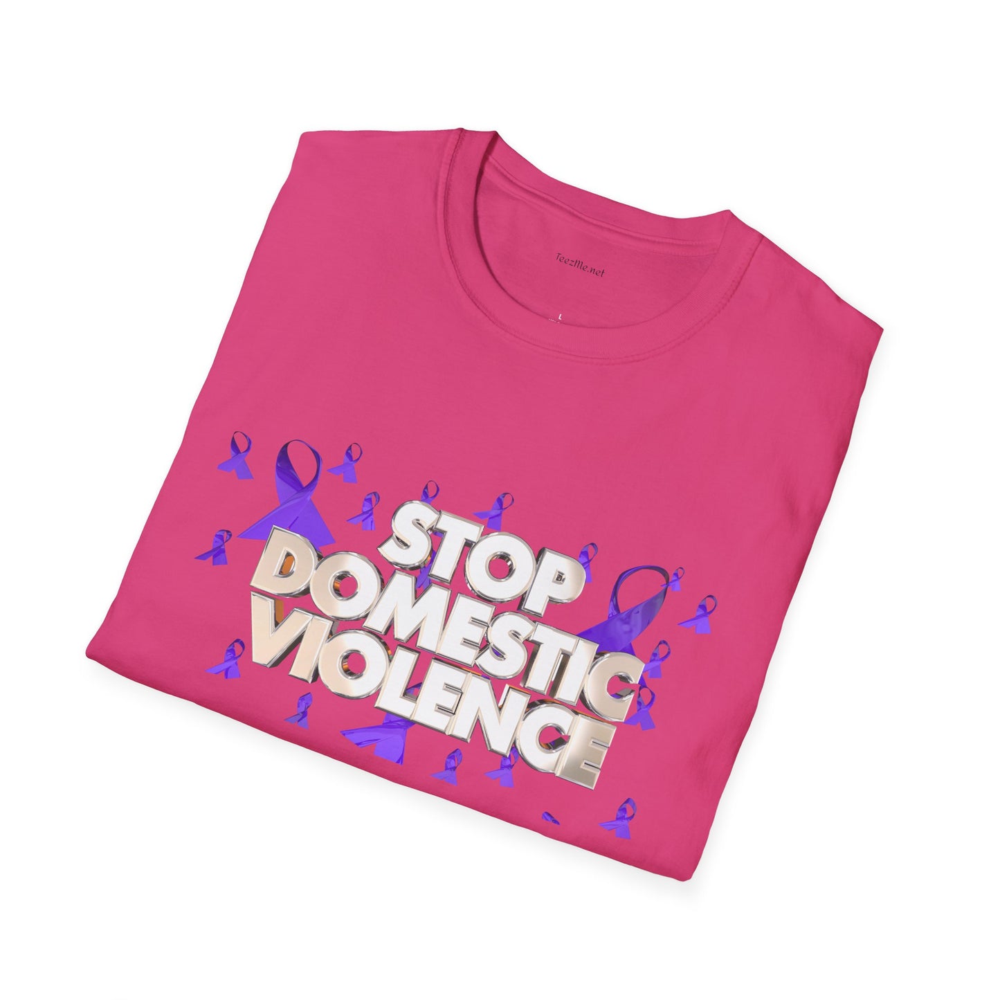 STOP DOMESTIC VIOLENCE - Unisex Softstyle T-Shirt 100% Cotton Graphic