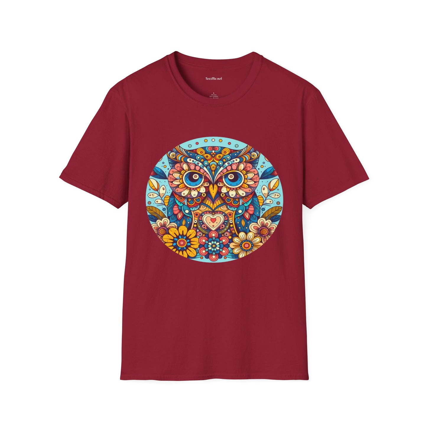Floral Owl (1) Unisex Softstyle T-Shirt 100% Cotton Graphic