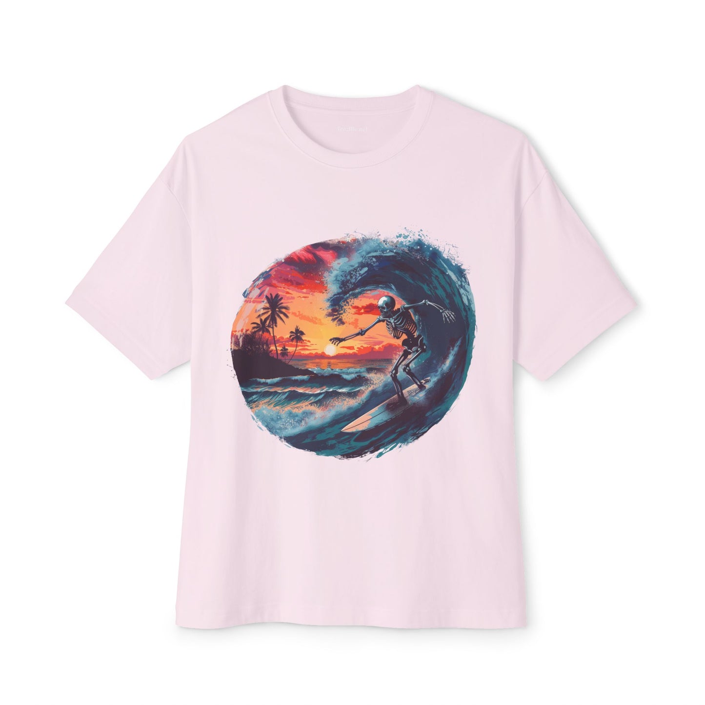 Skeleton Surfing2 - Unisex Oversized Boxy Tee