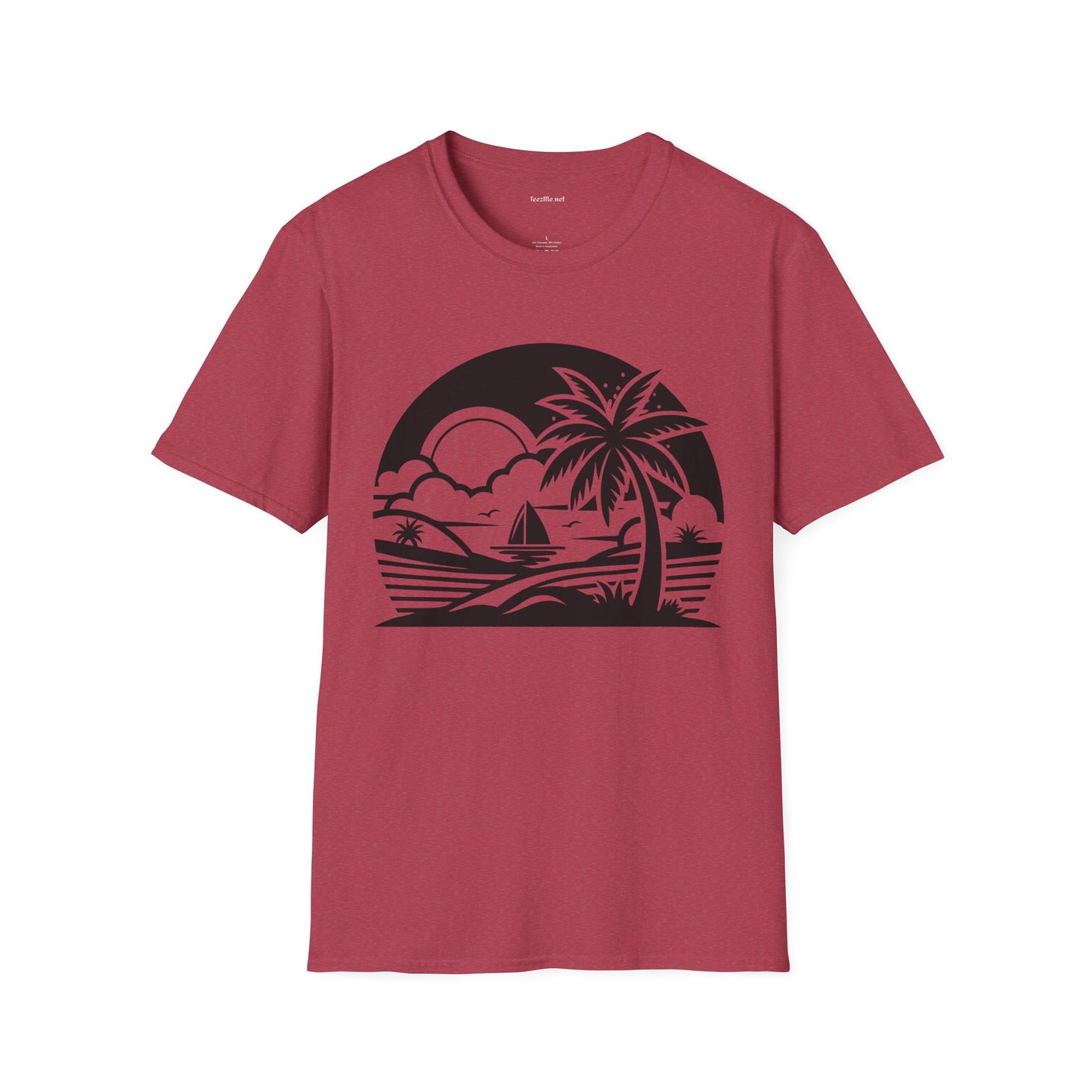 Beach Sunrise - Unisex Softstyle T-Shirt 100% Cotton Graphic