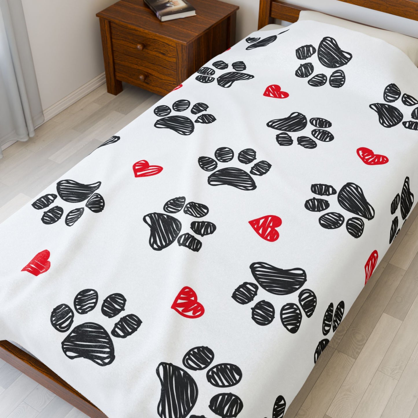 Love Paws Velveteen Plush Blanket birthday valentine gift