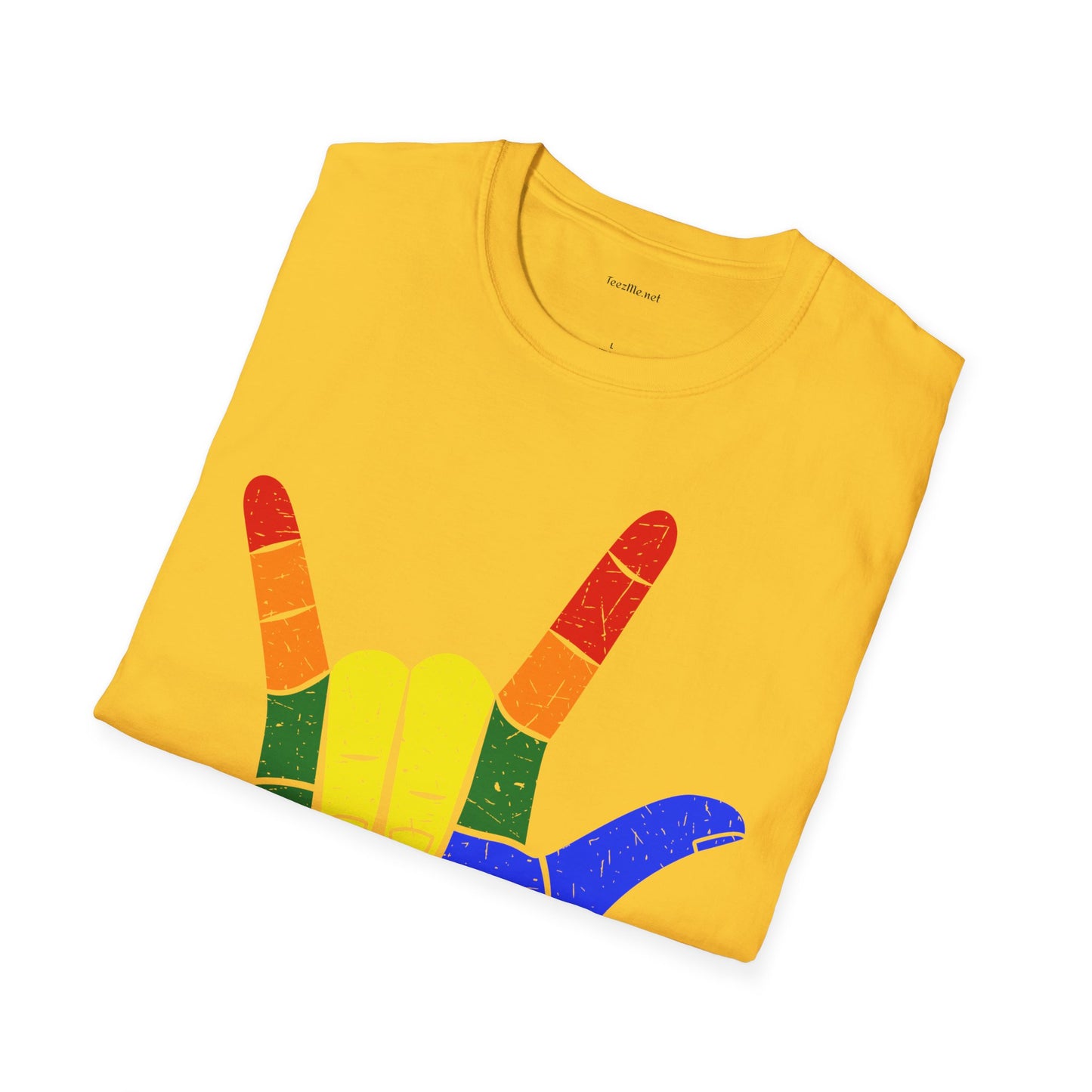 ASL Love LGBT  - Unisex Softstyle T-Shirt 100% Cotton Graphic