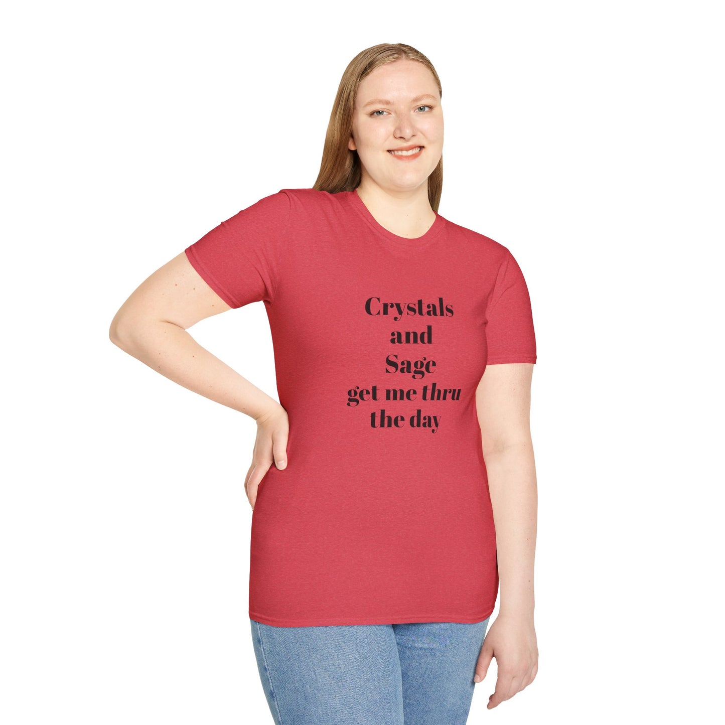 Crystals and Sage - Unisex Softstyle T-Shirt 100% Cotton Graphic