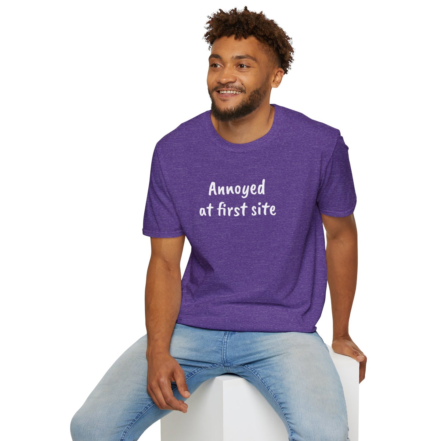 Annoyed at first site - Unisex Softstyle T-Shirt 100% Cotton Graphic