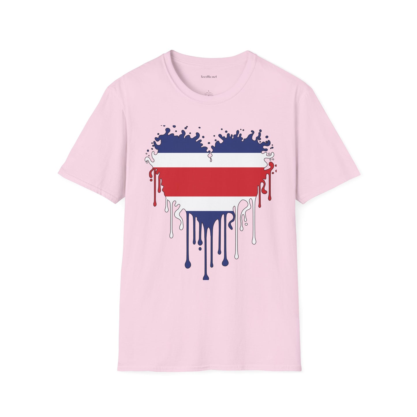 Costa Rica Dripping Heart Unisex Softstyle T-Shirt 100% Cotton