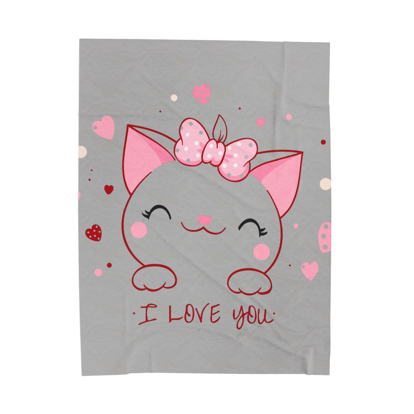 Kitty Love Velveteen Plush Blanket