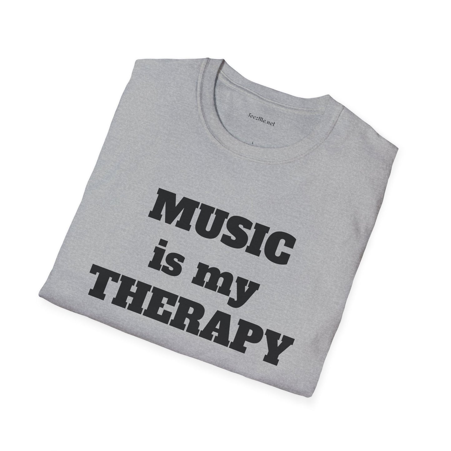 Music is my Therapy - Unisex Softstyle T-Shirt 100% Cotton Graphic