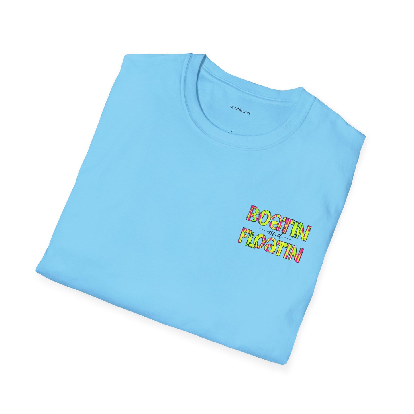 Boatin and Floatin (pocket size) - Unisex Softstyle T-Shirt 100% Cotton Graphic