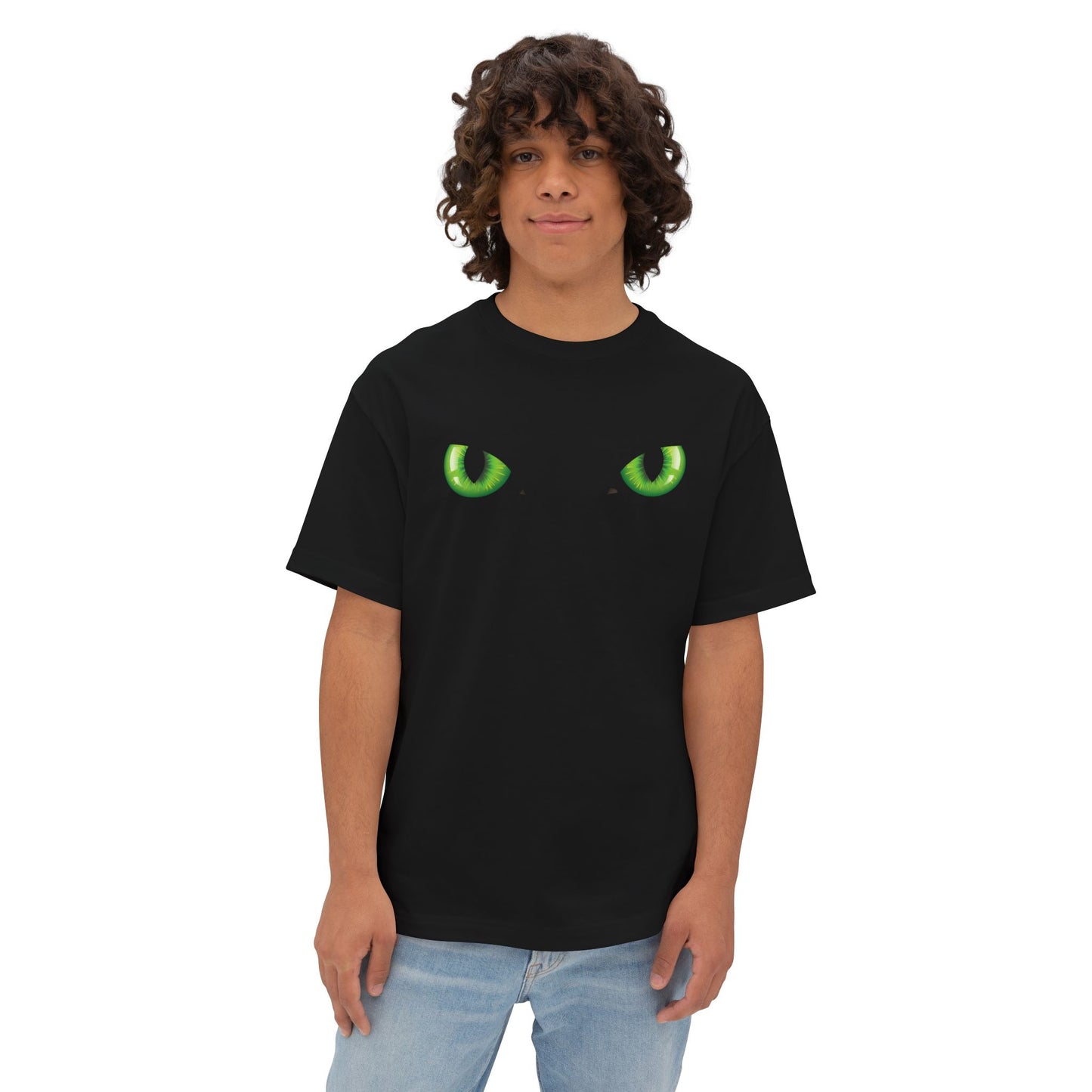 Green Cat Eyes - Unisex Oversized Boxy Tee