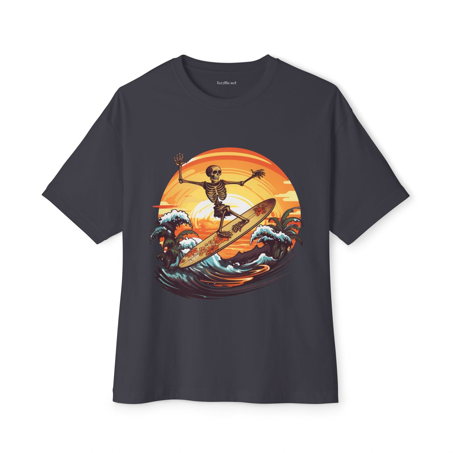 Skeleton Surfing1 - Unisex Oversized Boxy Tee