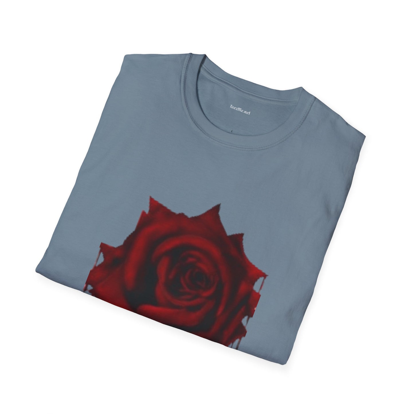 Bleeding Rose Illustration - Unisex Softstyle T-Shirt 100% Cotton Graphic