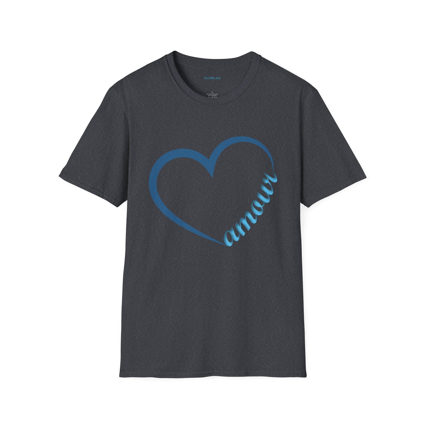 Amour (Turquoise) Unisex Softstyle T-Shirt 100% Cotton Graphic