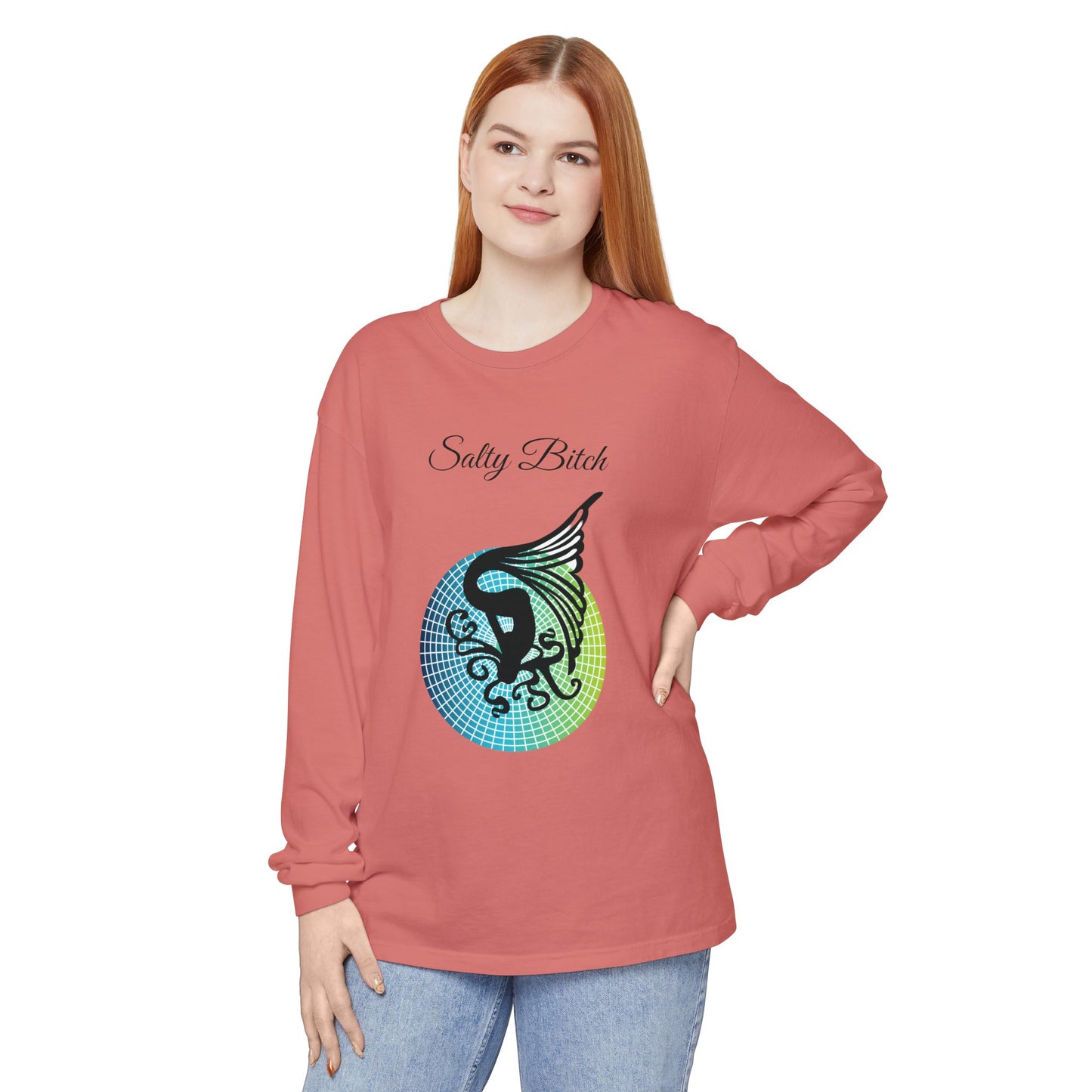 Salty Bitch - Unisex Garment-dyed Long Sleeve T-Shirt
