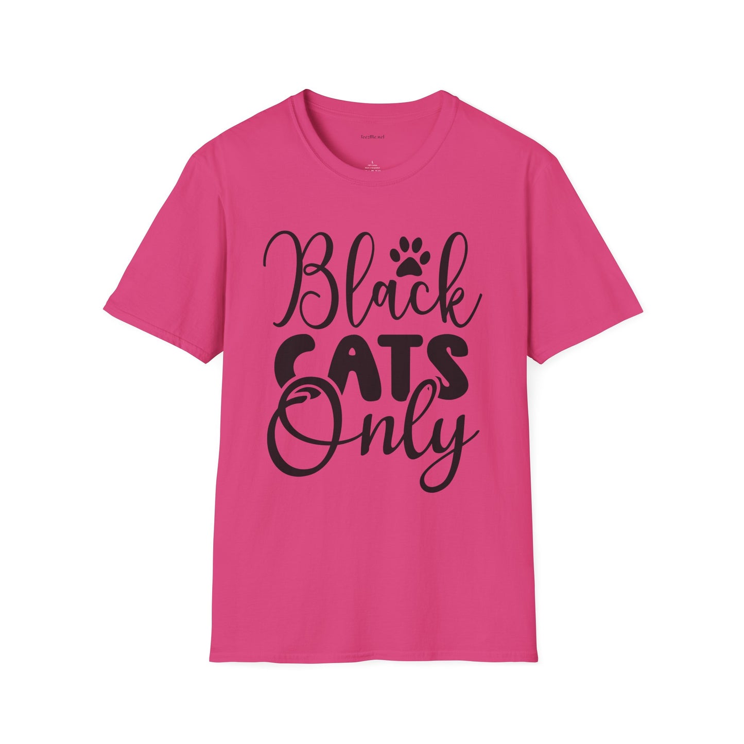 Black Cats Only - Unisex Softstyle T-Shirt 100% Cotton Graphic