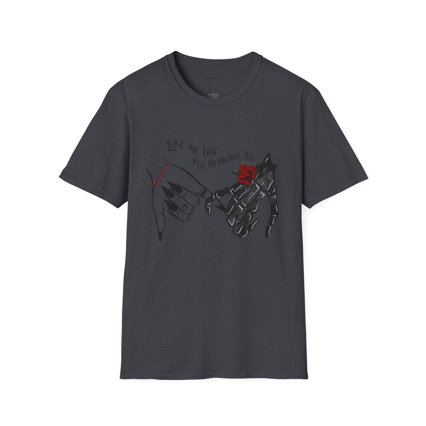 Love Me Like My Demons Do Unisex Softstyle T-Shirt 100% Cotton Graphic
