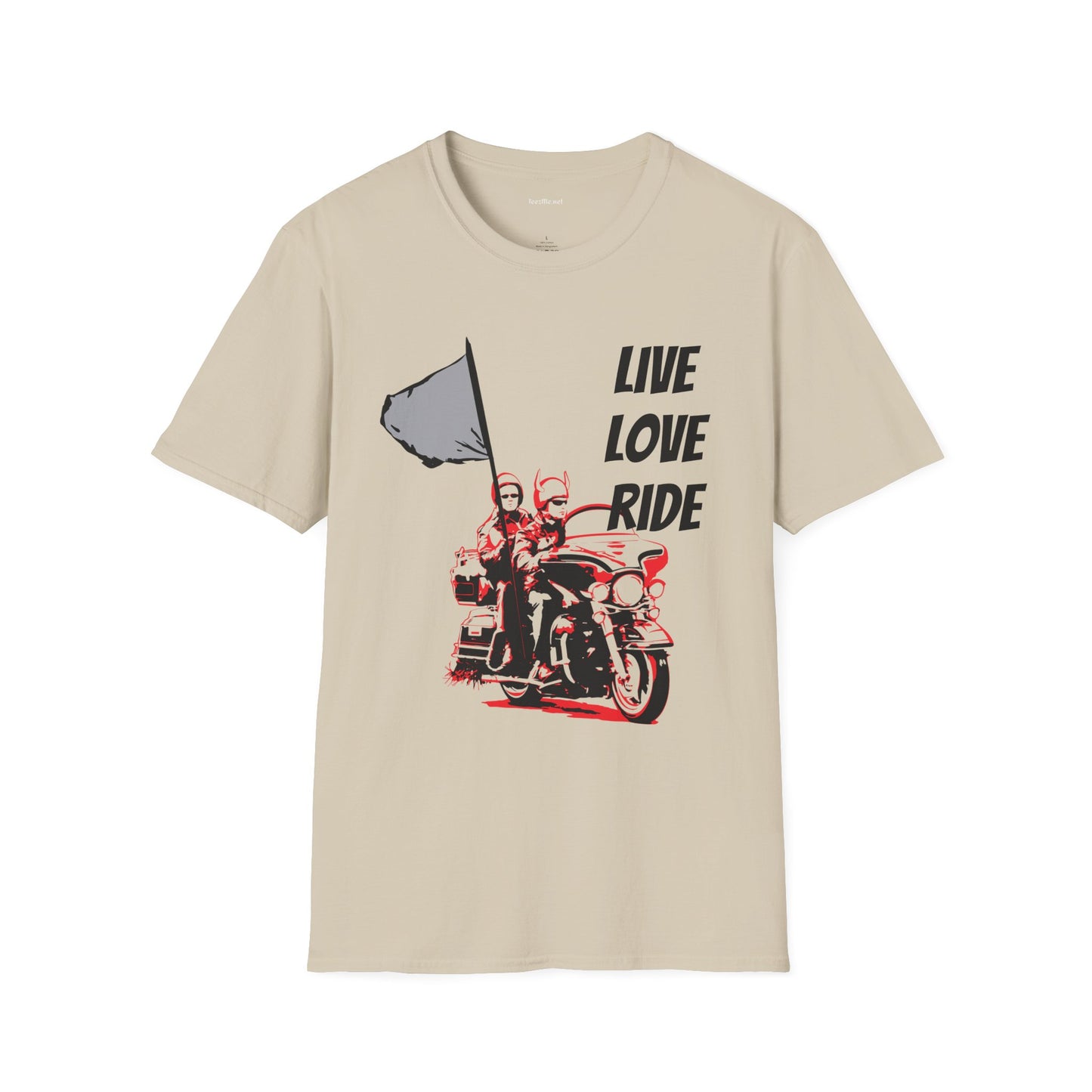Live Love Ride - Unisex Softstyle T-Shirt 100% Cotton Graphic Motorcycle Harley