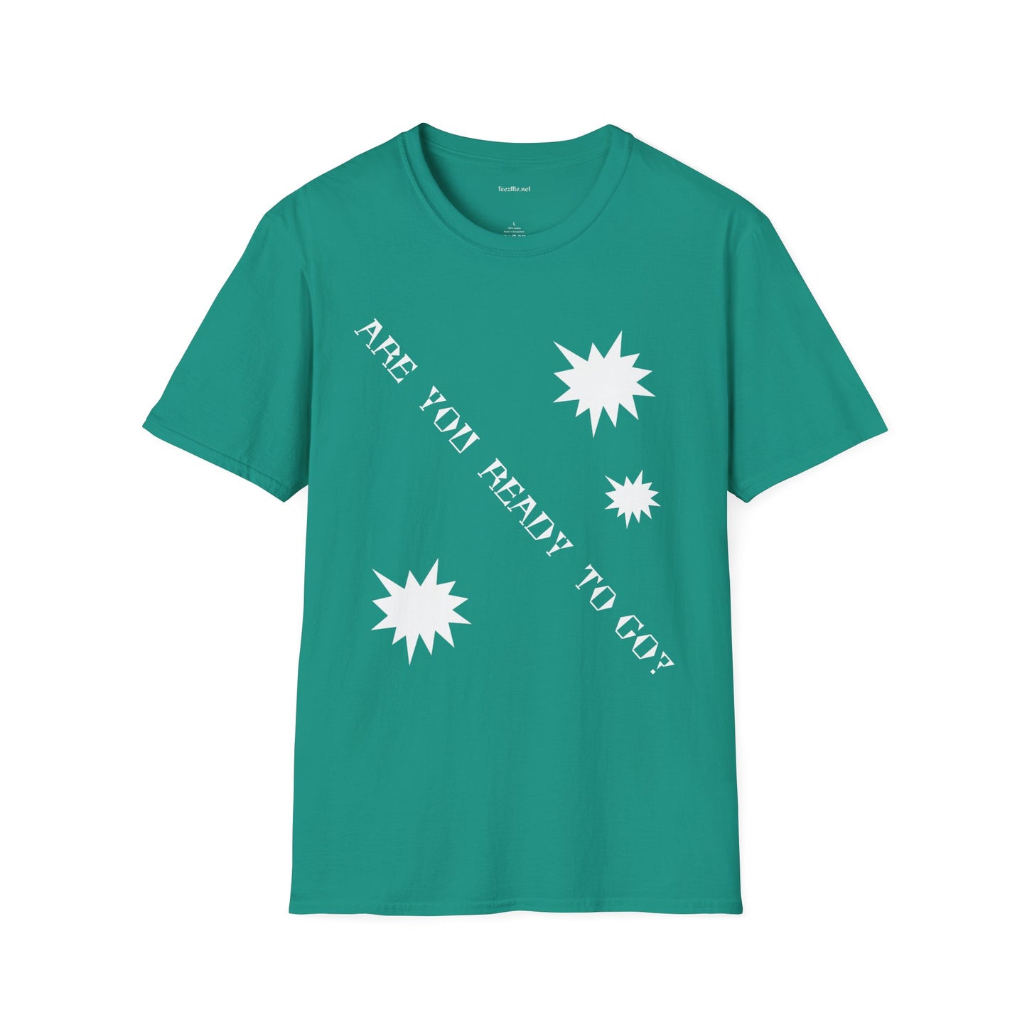 ARE YOU READY TO GO? - Unisex Softstyle T-Shirt 100% Cotton Graphic