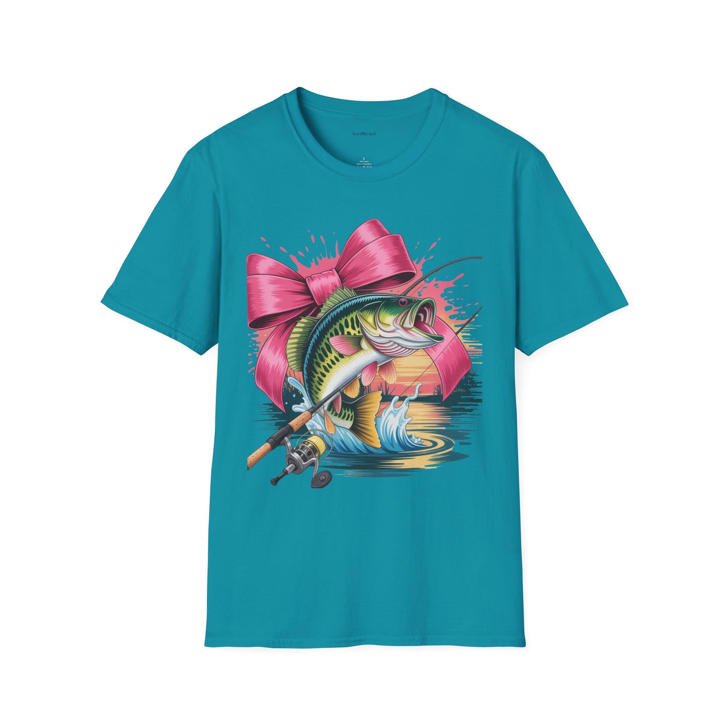 Fishing Girl - Unisex Softstyle T-Shirt 100% Cotton Graphic