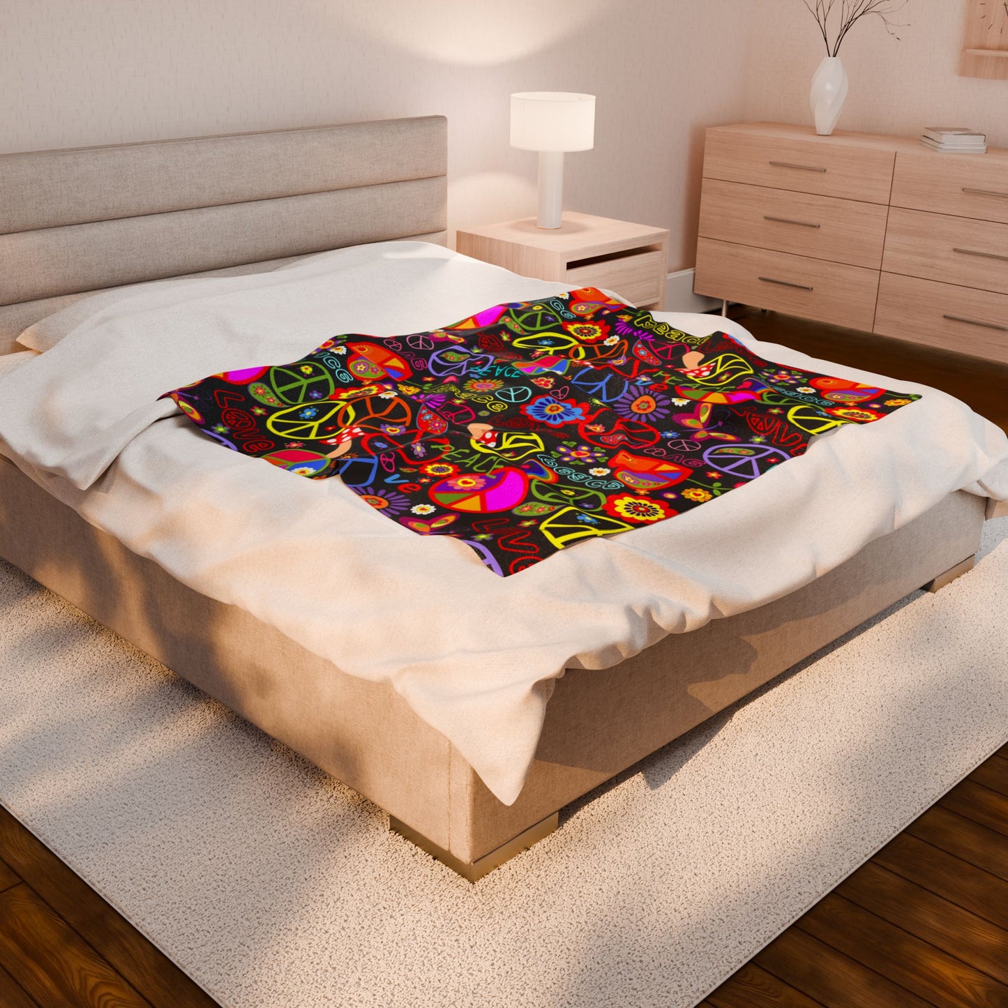 Hippie - Velveteen Plush Blanket