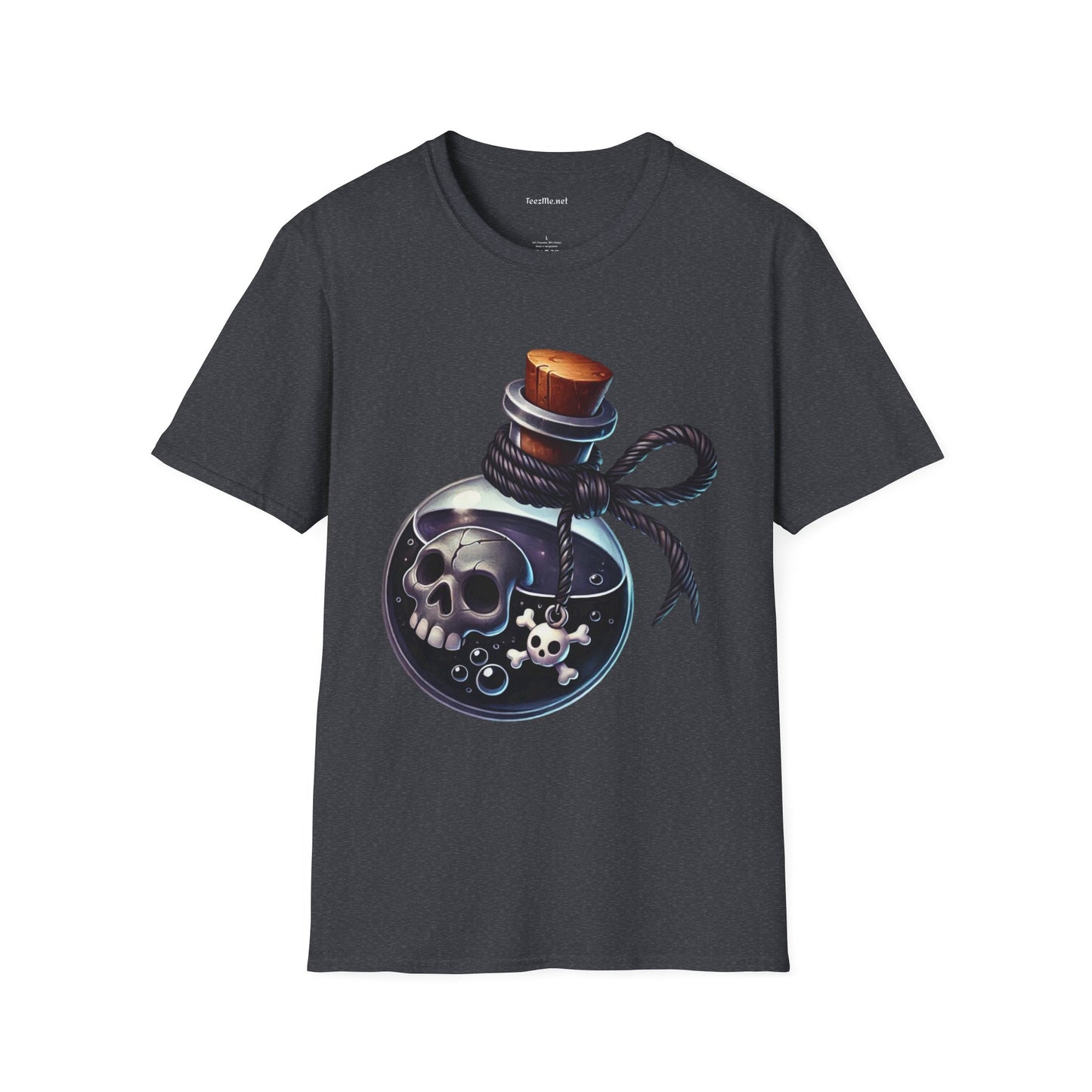 Potion with Skeleton Unisex Soft T-Shirt 100% Cotton Graphic