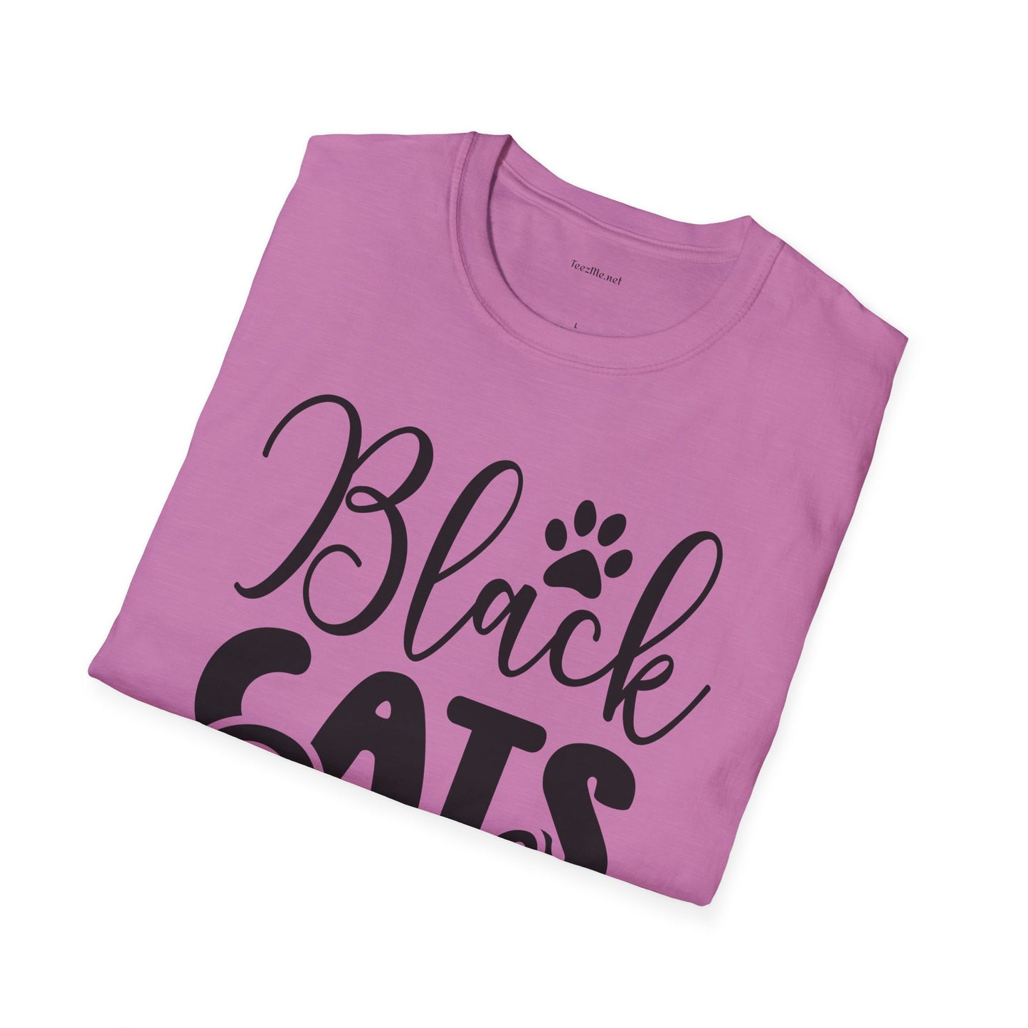 Black Cats Only - Unisex Softstyle T-Shirt 100% Cotton Graphic