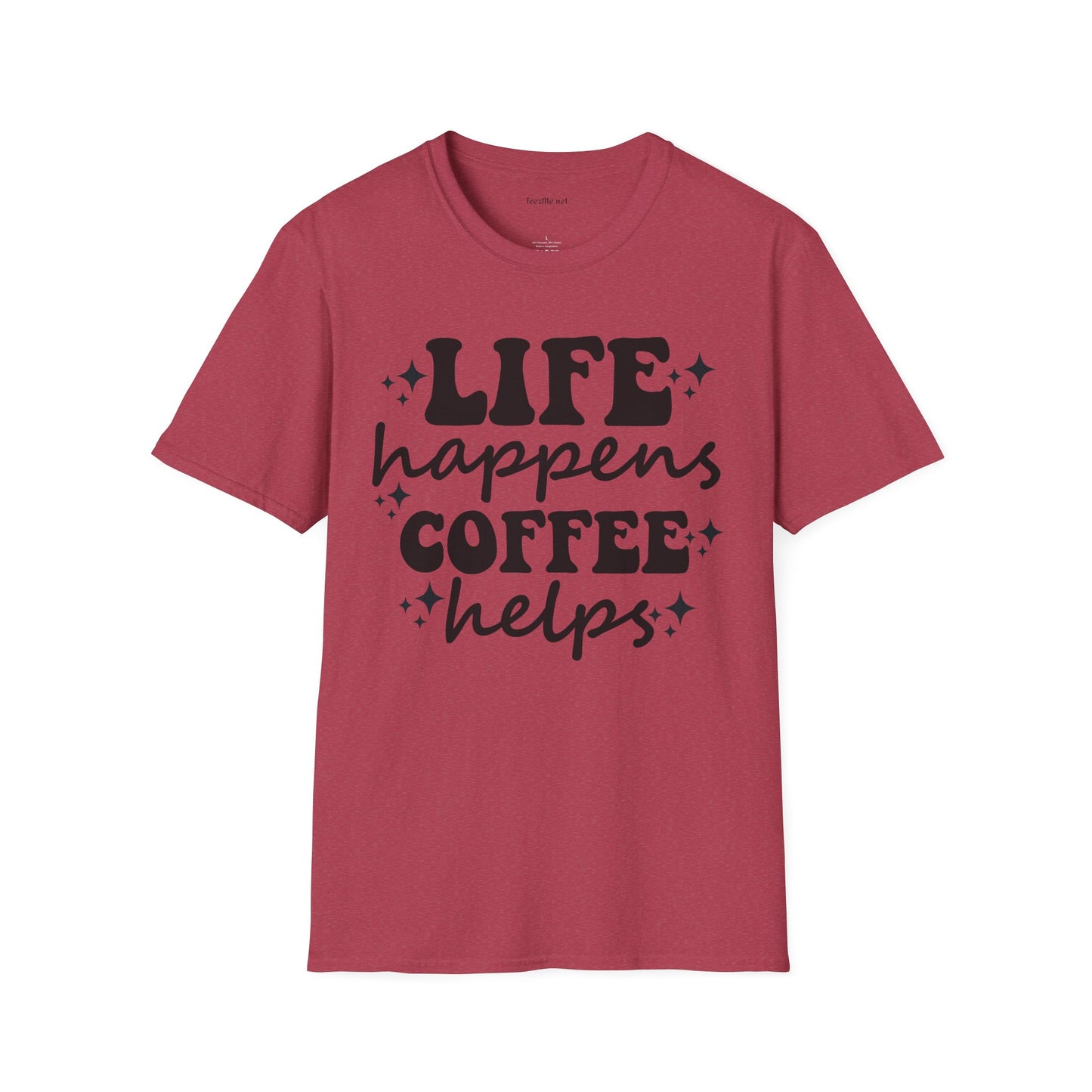 Life Happens Coffee Helps 01 Unisex Softstyle T-Shirt 100% Cotton
