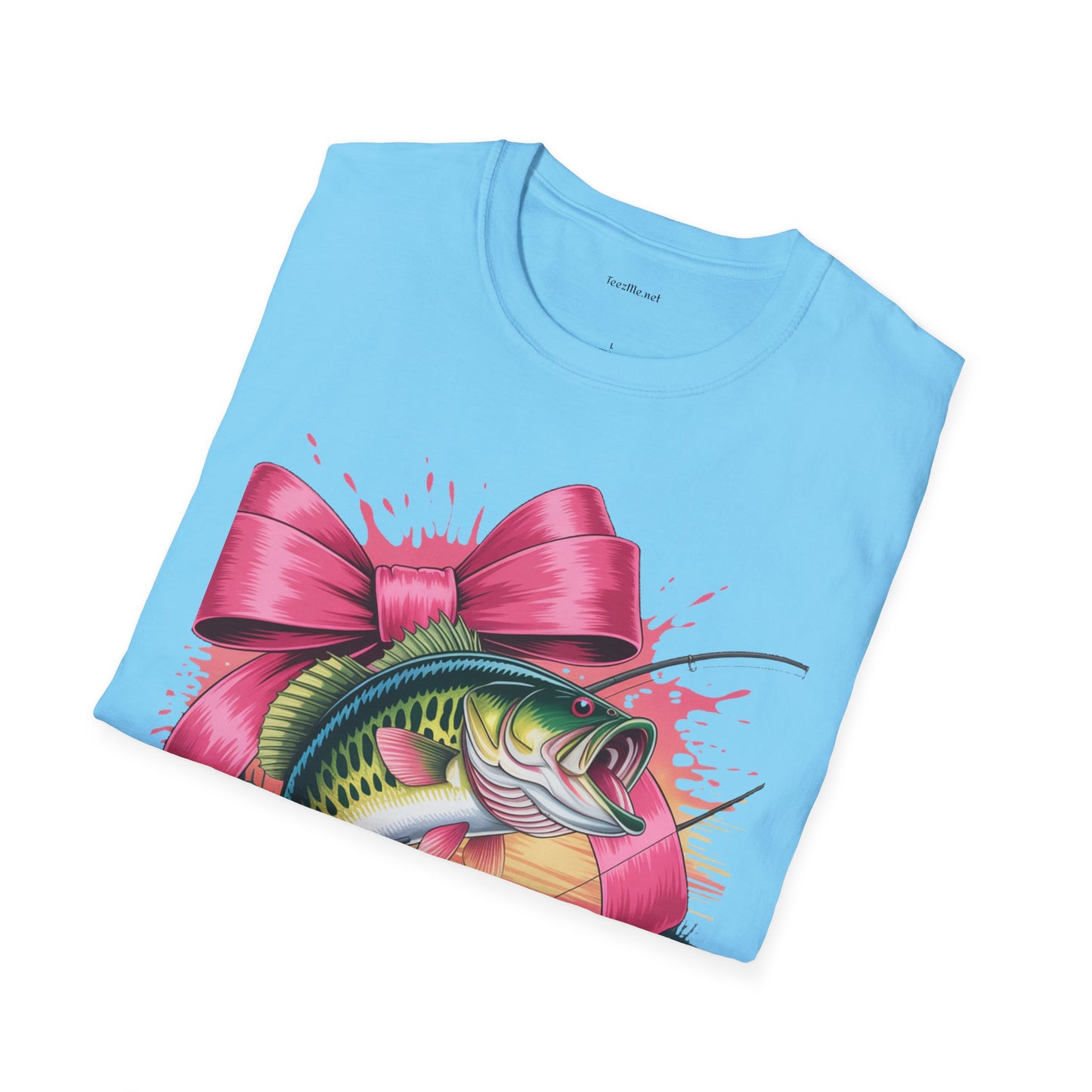 Fishing Girl - Unisex Softstyle T-Shirt 100% Cotton Graphic