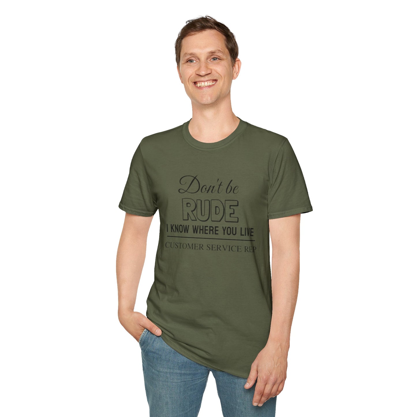 Don't be Rude  - Unisex Softstyle T-Shirt 100% Cotton Graphic