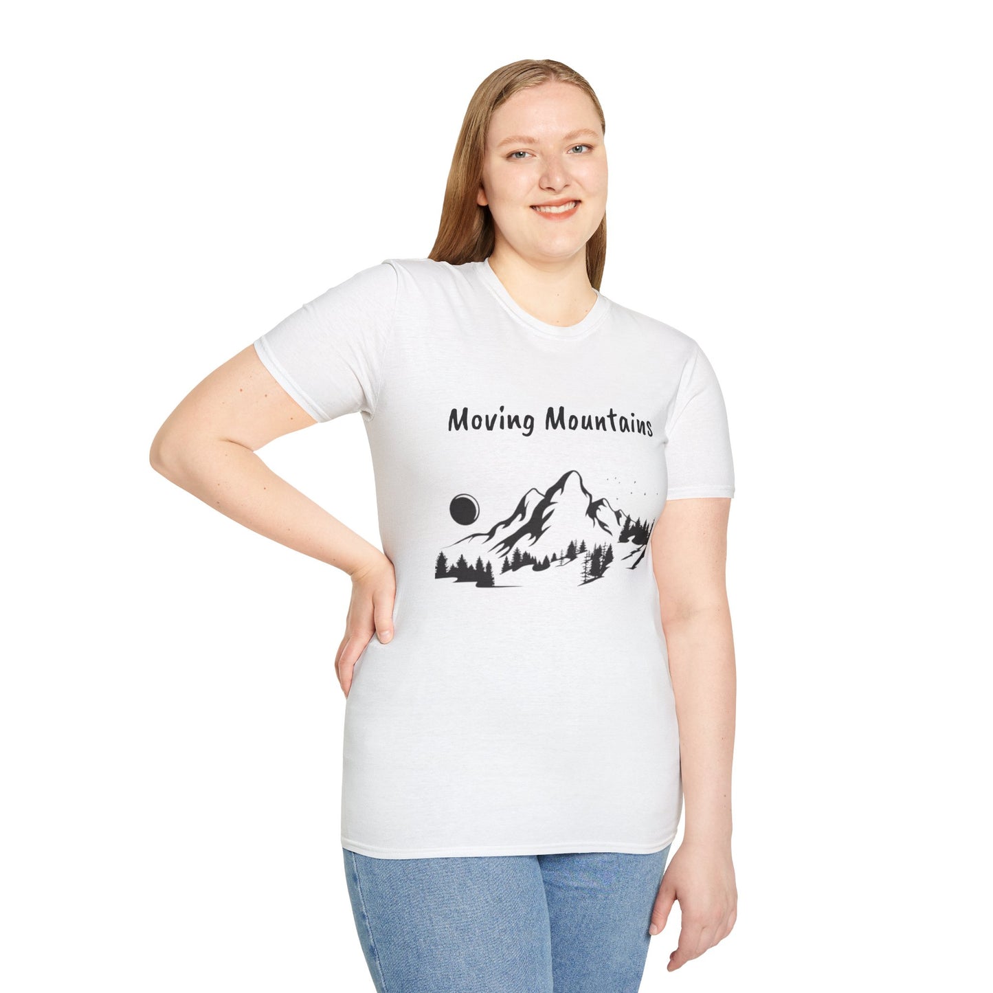 Moving Mountains - Unisex Softstyle T-Shirt 100% Cotton Graphic