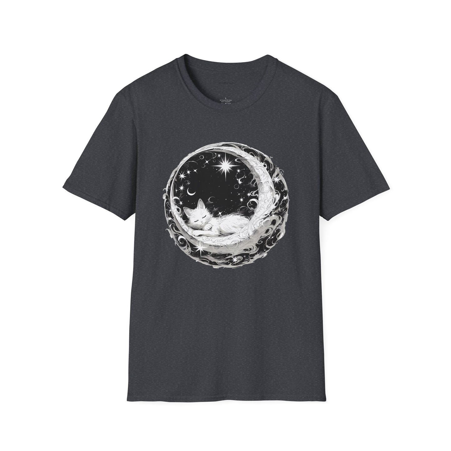 Moon Cat - Unisex Softstyle T-Shirt 100% Cotton Graphic