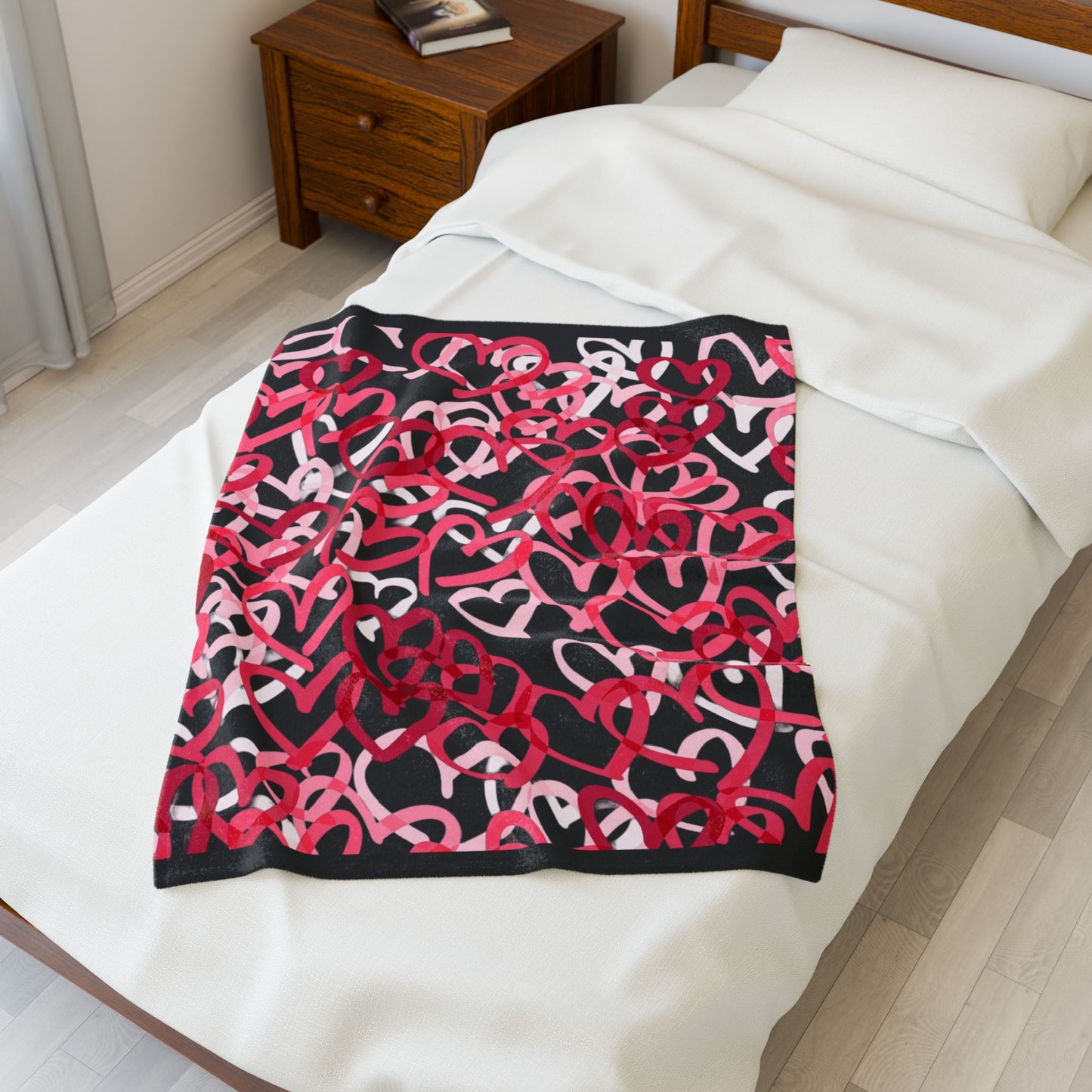 Hearts for Her Velveteen Plush Blanket