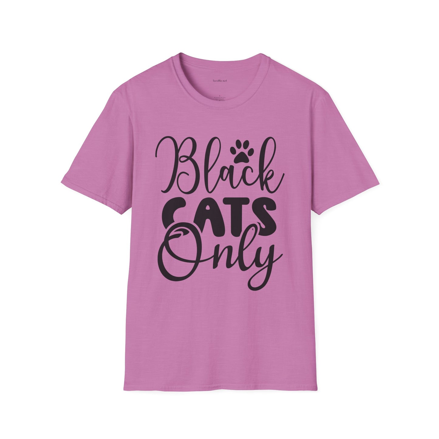 Black Cats Only - Unisex Softstyle T-Shirt 100% Cotton Graphic