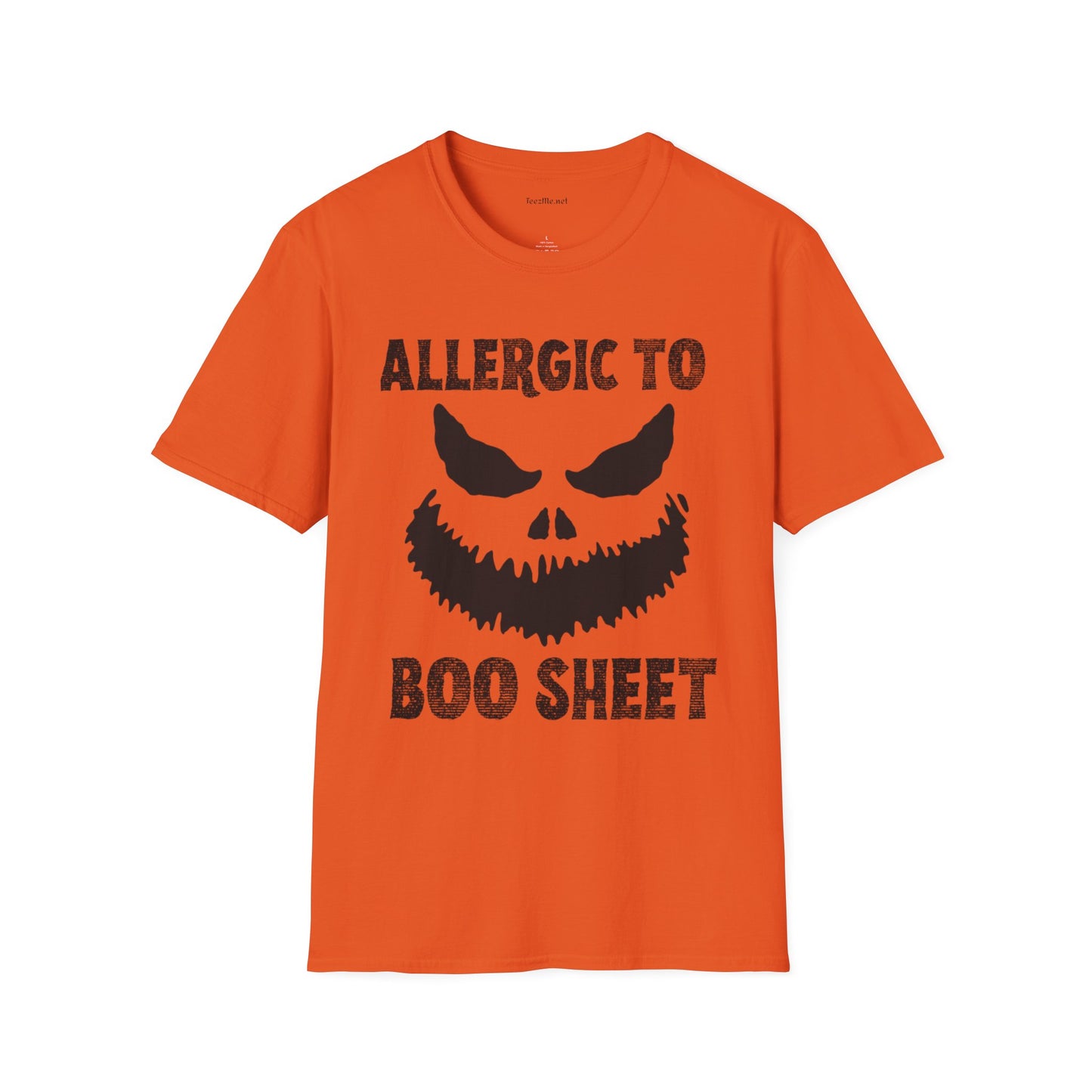 Allergic to Boo Sheet Unisex Softstyle T-Shirt 100% Cotton Graphic