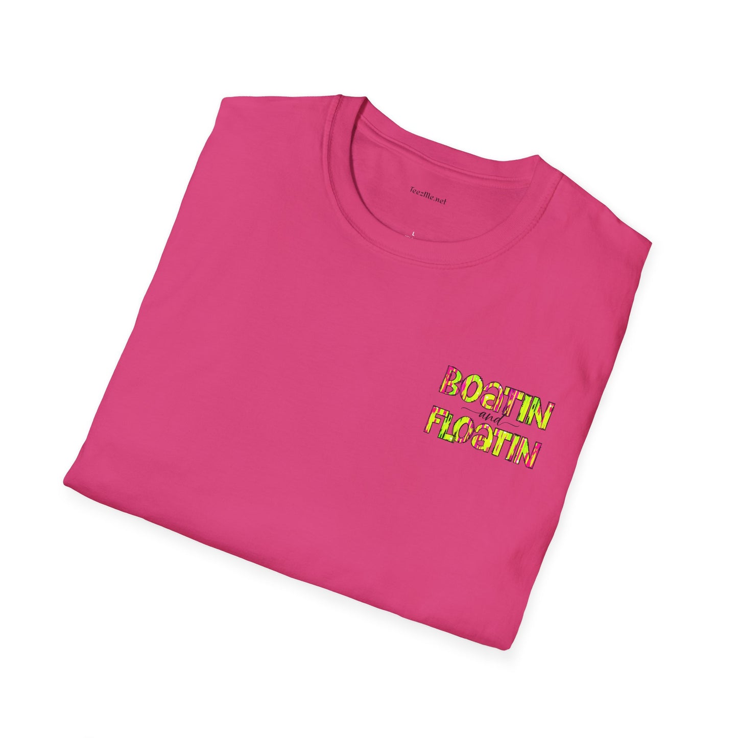 Boatin and Floatin (pocket size) - Unisex Softstyle T-Shirt 100% Cotton Graphic